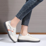 Breakj Leather Small White Shoes Women 2024 Spring New Cowhers Pedal Casual Beef Bottom Flat Soft Sole
