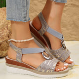 Breakj New Hot Sales Thick Bottom Heel Sandals Summer Ladies Thick Soles Large Slopes And Thick-Soled Women's