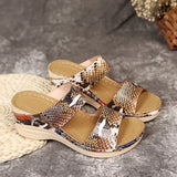 Women's Sandals Open Toe Slipper Outdoor Wedges Comfortable Flip Flop Serpentine Platform Fish Mouth Orthopedic Wedge