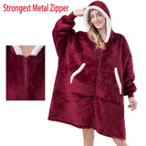 Blanket Men Women Giant Oversize Hoodie Sweatshirt Sweat Hooded Winter Bathrobe Blanket Sherpa Fleece