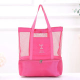 New Fashion High Capacity Women Mesh Transparent Bag Double-layer Heat Preservation Large Picnic Beach