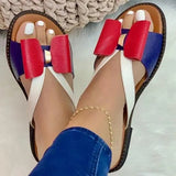 Breakj And Summer 2023 New Flat Bottoms Flat Bow Lady Cool Slippers Large Women's