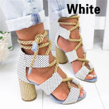 Sandals Wedge Espadrilles Summer Shoes Woman 7CM High Heels Sexy Gladiator Women Heels Sandals Lace Up Platform