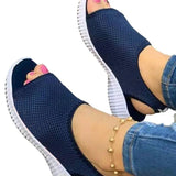 Breakj New Summer Thick Bottom Mesh Knitted Fish Mouth Women's Sandals Large Size One-Foot Pedal Women's