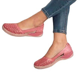 Breakj Summer Large-Size Casual Sandals Women's Slopes Hollow Pure Color Single Shoes Low-Heeled Sandals