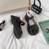 Mary Janes shoes jk uniform leather shoes women thick soled high heel lolita shoes retro shoes ins dark style college girls