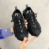 Increasing Women Chunky Shoes Women Dad Sneakers All Seasons Thick Sole Platform Shoes Non-slip Leisure Fashion