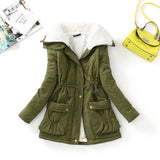 New Winter Parkas Women Slim Cotton Coat Thickness Overcoat Medium-long Plus Size Casual Overcoat Wadded Snow