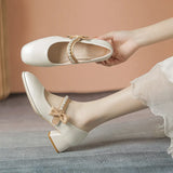 Breakj Jane Shoes Spring 2023 New Versatile Square Head Night Night Shoes Gentle Wind Low Heel Thick Heel Fairy Single Shoes