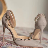 Breakj Bag Head Sandals Women's Summer 2025 New Design Sense Of Niche 8Cm Word Buckle With High Heels Women's Thin