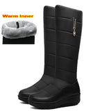 Winter Warm Down Snow Boots Women Shoes Russian Korea Style Waterproof Platform Wedges Mid Calf Boots Female Plush 2020