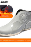 Men's Fashion Ankle Rain Shoes 2023 Winter Outdoor Waterproof Work Shoes Fashion Short Boots Car Washing Rubber Men's