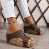 And Cool Slippers Popular Summer New Round Head Thick Bottom Roman Sandals Women Large Size Fish Mouth Loose Cake