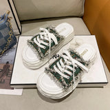 sandals women 2022 new trend design slippers women fashion summer platform women sandals outdoor canvas beach shoe women's