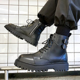 Breakj Top Martin Boots Men's New Fall 2023 British Locomotive Work Boots Men's High Top Leather Boots