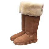 Warm Long Snow Boots for Women 2022 New Women's Outdoor Plush Shoes Leather Thigh High Over the Knee Flat Non-slip