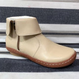 Breakj Female Round Head Artificial PU Casual Women's Leather Boots Side Zipper Martin Boots With Female Short