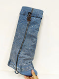 Breakj Heel Cowboy Boots All Over The Sky Star Diamond Pointed Women's Boots Plus Size Long Belt Buckle Heel