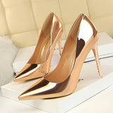 Breakj Fashion Metal Heel Heels Women's Shoes High Heel Shallow Pointed Sexy