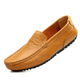 Men Casual Shoes Luxury Brand Genuine Leather Mens Loafers Moccasins Soft Breathable Slip on Boat Shoes Plus Size