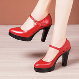Cheongsam Catwalk Model High Heels Women's Thin Heels Thick Soles Waterproof Platform Size Soft Leather Comfortable Single