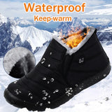 Winter boots women waterproof snow shoes Warm Fur Ankle Boots Female Slip On Flat Casual Shoes Couple shoes plus