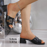 Breakj Version Of 2025 Summer Drag Women's Shoes Sand Slippers Large-Size Slippers Belt Buckle Decorative High