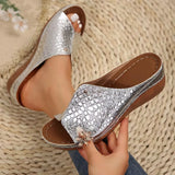 Breakj Women's Shoes Slope With Thick Bottom Cool Drag Female Wear 2024 Simple Spring And Summer New Large Size Slippers