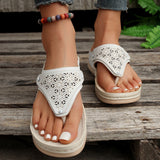 Breakj New Outdoor Large-Size Roman Sandals Casual Comfortable Hollow Thick Bottom Clip Cool Slippers