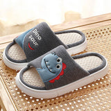 Slippers Cartoon Thick Autumn Linen Platform Indoor Ladies Slipper Soft Non-Slip Home Floor Men Summer Couples Shoes