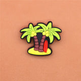 Single Sale Clover Shoe Charms Shoe Flowers Accessories Cute Coconut tree Garden Shoe Decoration for croc jibz Kid's