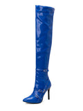 Women's Boots 2022 New Winter Belt Buckle High-heeled Boots Catwalk Nightclub Party Over-the-knee Boots 48 Large