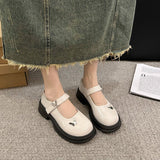 Style High-Heeled Thick-Soled Mary Jane Shoes New Round-Headed French Shoes In The Summer Of