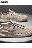 Men's Sneakers Canvas Breathable Casual Shoes Men's Slip on Walking Flats That's Shoes Vulcanized Shoes Fashion Men's