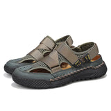 Men's Sandals Summer 2024 New Hollowed-Out Breathable Men's Hole Shoes Non-Slip Handmade Large-Size Outdoor