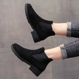 Size Short Boots Children's 2023 Spring And Autumn New Red Martin Boots Round Head, Thick Heels, Medium Heels, Tight Short