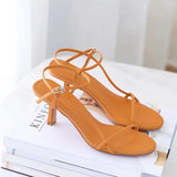 Breakj Women 2025 New Summer Net Red With A Thin Buckle With High Heel Sandals Sexy Dew Korean
