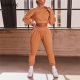 Casual Women Tracksuit Pants Set Long Sleeve Sweatshirt Tops And Sport Long Pants Suit Two Piece Set 2020 Winter