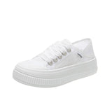 Small White Shoes Women's Shoes 2024 New Summer Net Shoes Two Kinds Of Thick-Soled Lace Thin Casual Board