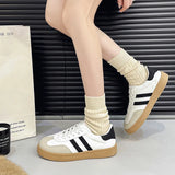 Breakj And Autumn 2025 New Korean Version Of The Round Head Tie With Color Fashion Flat Bottom Students Casual Board