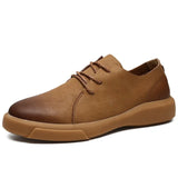 Sale Large Size Men Leather Casual Shoes Outside High Quality Comfort Footwear Fashion All-match Sneakers Black