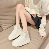 Breakj Snow Boots Women Winter New Anti-Slip Thick Shortbread Shoes Plus Velvet Warm Cotton Boots