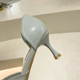 Fashion Women Pumps Pointed Toe Metal Chain Sweet Style Purple Pink Office Dress Shoes Party Pumps Thin High Heels Elegant