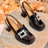 Women Sexy High Heels Pumps Shoes for Office Leather High Platform Heels Red Black Spring Summer Sandals Big Size