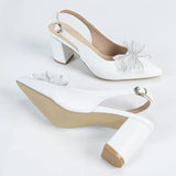 Breakj White Bow Temperament Famous Bag Head Sandals Women's Shoes Show High Thin