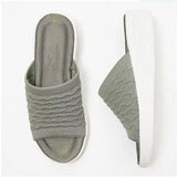 Women 2022 Summer Sandals With Heels Chaussure Femme Soft Knitting Wedges Shoes For Women Slippers Summer Casual