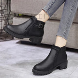 Breakj Martin Boots Women's Shorts Boots Vintage Belt Buckle Low Heel Boots
