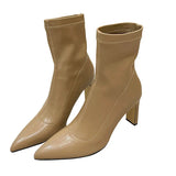 Breakj Shoreside Gentle High-Sense High-Skinned High-Legged Boots Girl Soft Skin Skin Skin Short Boots Women Spring And Autumn