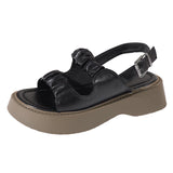 Style Fold With Thick-Soled Sandals, Big Head Buckle, Beach Sandals, Womens