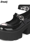 Design Buckle Decor Platform Mary Janes Pumps 2023 Spring Dropship Platform Sweet Comfy Woman Shoes